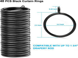 40 PCS Heavy Duty Metal Curtain Rings with Eyelets, Smooth Gliding Drapery Rings for Roman Rods, V1107-CS-LMCLH2