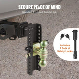 Adjustable Trailer Hitch, 25.4 cm Drop & 21.59 cm Rise Hitch Ball Mount with 5.08 cm Receiver, Solid V952-SQTQJTCB22253VXAJV0