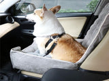 Large Cozy Dog Car Booster Double-Side Cushion Pet Travel Bed with Adjustable Strap V767-P-XD124