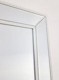 White Beaded Framed Mirror - Free Standing 50cm x 170cm V292-MIRR-BDD014