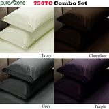 Pure Zone 750 Thread Count Combo Set Purple SINGLE V442-ABR-SHEETS-750TCCOMBO-PURPLE-SB