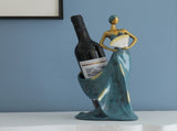 Dancing Girl Figurines Wine Holder Statue Synthetic Resin Wine Bottle Rack Stand for Bar Counter V1294-YM0716-3117220165311