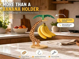Banana Hanger Stand, Wooden Construction, Suspended Design, for Home Kitchen Countertop Display Keep V1366-AZ2-W-15491