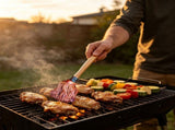 Long Handle BBQ Basting Mop Wooden Grill Brush With 6 Replacement Heads For Outdoor Grilling Cooking V1369-AZ3-W-14892