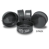 Cake Pan Set - Pack Of 5 Nonstick Round Baking Pans with Removable Bottom, for Mini Cheesecakes V1369-AZ3-W-11683
