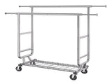 Heavy Duty Clothes Rack, Double Hanging Rod Clothing Garment Rack for Hanging Clothes, Adjustable V952-JYKCYJ4858221BPVDV0