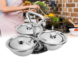 Spice Rack Kitchen Stainless Steel Seasoning Pots Condiment Set Rotating Spice Rack V1294-YM0721-3118210017111