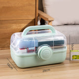 Medicine Storage Box Plastic Multi Layer Large Capacity Medicine Cabinet for Household Green V1294-YM0716-3117220183213