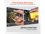 E-Track Tie-Down Rail Kit, Pack 0.4 m E Tracks Set, 21 Pcs Includes 2 Ratchet Straps & O-Rings & V952-SPEXGD13FT15AAGQD001V0