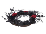 Halloween Wreath Dead Black ABS Artificial Branches Design with Red Flower Door Wreath Garland for V1294-YM0717-3115220080811