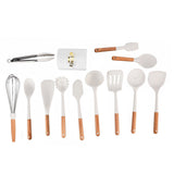 12Pcs Silicone Cooking Utensil Set White Nordic Minimalist Style NonStickware Kit for V1294-YM0714-3118210264611