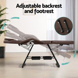 Zenses Massage Table Adjustable Salon Bed Chair 3-Fold Brown MT-CHR-F3-BR-80