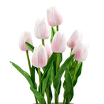 Flowering Pink Artificial Tulip Plant Arrangement With Ceramic Bowl 35cm V77-8870014