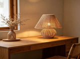 Elegant Boho Woven Table Lamp, Rattan Desk Lamp, Soft Lighting Cozy Atmosphere, Versatile Use V1192-AZ-W-24285