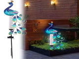 Rain Gauge, Solar Powered Large Rain Gauges, Outdoor Peacock Rain Gauge, Decorative for V1370-AZ4-18808