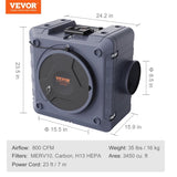 Air Scrubber with 3-Stage Filtration, Stackable Negative Air Machine 800 CFM, Air Cleaner with V952-KQXDQJ3800CFMYP0KV3