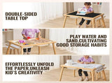 Kids Sensory Table & Chair Set Sand Water Play Table with 2 Storage Bins V952-GGZZDZHK2129ZA1KCV0