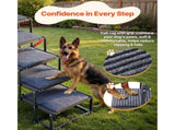 Dog Stairs for Car, 5 Steps Extra Wide Foldable Dog Ramp for Large Dogs with Non-Slip Rug Surface, V952-KZDGLTEKMZFHUGZNR001V0
