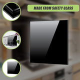 Toughened 90cm x 75cm Black Glass Kitchen Splashback V63-800207