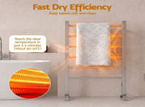 Devanti Electric Heated Towel Rail Rack 6 Bars with Timer Clothes Dry Warmer TW-C-F-ALUM-TM
