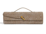 Retro Woven Baguette Handbag for Women Suede Texture PU Leather Shoulder Crossbody Bag Elegant V888-ELOSUNG41395
