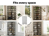Artiss 6 Tiers Bookshelf Corner Shelf Bookcase Display Shelves Oak MET-BSHELF-LS-WD