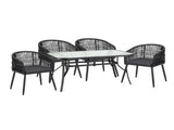 Gardeon 5PC Outdoor Dining Set Table and Chairs Garden Patio Furniture Bistro Set Black FF-DINING-WD-BK