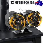 12Blade Fan Heat Self-Powered Wood Stove Top Burner Fireplace Silent Eco Heater V201-FCA0212BL8AU