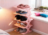 Shoe Rack for Closet - Corner Shoe Organizer Stackable Small Shoe Cabinet for Entryway - Plastic V1366-AZ2-W-12002
