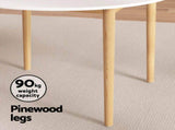 1 Artiss Dining Table and 4 Chairs Set White Wood DSET-TAB01-086-WHX4