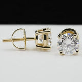 Hip Hop Earrings Men'S Earrings Large Cubic Zirconia Earrings S925 Silver - Silver - Size 2 V1106-DSZ-001-001-SLR-2