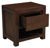 Amsterdam Solid Mahogany Timber 1 Drawer Bedside Table V199-BS001TAM