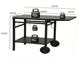 Levede Outdoor Kitchen Cart Mobile Foldable Food Prep BBQ Grill Dining Table ST1016-BK-AU