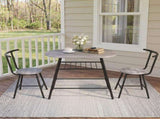 Artiss Oval Dining Table Set 3PC Space-Saving Bistro Kitchen Storage Wine Rack Grey DSET-D-OVAL-GR