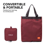 Shopper Bag Tote Bag Foldable Travel Laptop Grocery Nylon KO-SHOULDER WINE V274-GM-KOEBAG-SUDER-WINE