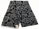 Large Pashmina Style Scarf Floral Wool Blend Womens Winter Wrap 200x40cm - Black V563-DNTS4-4035-BLK