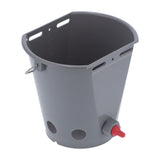 8L Feeder Bucket Farm Livestock FoodGrade Plastic Feeding Barrel with 5 Nipples Gray V1294-YM0901-3111210205512