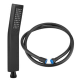 Matte Black Brass Square Handheld Shower Head Bathroom Sprayer Handshower with Hose V1294-YM0727-JY15299