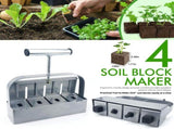 Manual 4-Cell Soil Block Maker for Seed Starting, Garden Planting, Transplanting, and Root-Safe V1341-ZY-XTE965N5-B