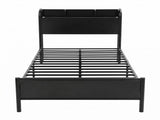 Artiss Bed Frame Single Size with Storage Shelf Headboard Charging Station GRID MBED-D-GRID-S-BK