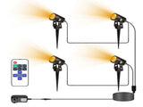 4PCS Outdoor LED Spotlight with Remote Control Waterproof IP65 Garden Landscape Light Warm White V1294-YM0901-H41574EU-4