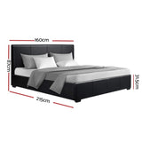 Artiss Bed Frame Queen Size Gas Lift Black NINO BFRAME-E-NINO-Q-BK-AB