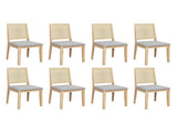 Levede 8XCane Dining Chair Rattan Armless Seat CH1141-2-NTX4