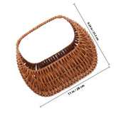 Decorative Hand Woven Coffee PP and Iron Storage Basket with Handle V1366-AZ2-W-13962