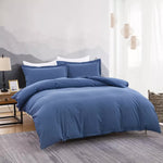 100% cotton Premium Doona Duvet Quilt Cover Set with Soft Pillowcases - Blue-King V745-AQ023413K3