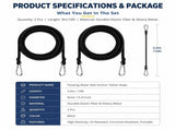 2 Pack 9.84Ft Elastic Bungee Cords with Carabiner Hooks, Heavy Duty Water Floating Foam Pad Mat V1369-AZ3-W-16172