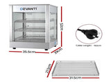 Devanti Commercial Food Warmer 850W 3 Shelf Heated Display Cabinet FW-350M-SI