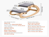 Ergonomic Kneeling Chair, Wooden Posture Knee Chair with Adjustable Thick Foam Cushions & Solid Wood V952-JYKGYHSBDLWKIM5W8001V0