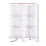 Artiss 4 Panel Room Divider Screen 163x170cm Shelf White RD-B-0590-4P-WH