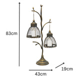 Lustre Branched Stand w 2 Shaded Pillar Candleholders 83cm V637-37093CDL